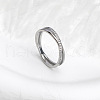 304 Stainless Steel Micro Pave Clear Cubic Zirconia Finger Rings for Women FS-WG1B662-06-1