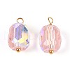 Electroplate Glass Barrel Charms STAS-N110-14G-1