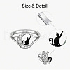 Cat Shape & Moon Alloy Finger Rings FS-WG27026-03-5