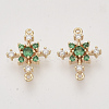 Brass Cubic Zirconia Links connectors X-KK-N216-26A-1