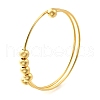 Adjustable Brass Round Beads Cuff Bangles for Women BJEW-U033-01G-2