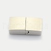 Rectangle 304 Stainless Steel Matte Magnetic Bracelet Clasps STAS-I011-04A-1