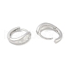 Rack Plating Brass Micro Pave Clear Cubic Zirconia Hoop Earrings KK-A224-21P-2
