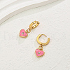 Elegant Stainless Steel Heart Hoop Earrings LN7858-2-1
