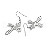 304 Stainless Steel Hollow Out Cross with Flower Dangle Earrings for Women EJEW-P222-02P-2