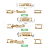 SUPERFINDINGS 12Pcs 3 Styles Brass Fold Over Clasps Sets FIND-FH0010-54-2