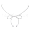 Bowknot 304 Stainless Steel Necklaces NJEW-JN04670-01-3