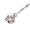 Rack Plating Alloy Safety Chains Rhinestone European Safety Chains PALLOY-S189-35P-2