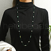 Fashionable Glass & Plastic Imitation Pearl Round Teardrop Beaded Long Necklaces for Women ZZ8704-2-1