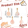 Olycraft 4Pcs Natural Agate Pendant Decorations G-OC0005-61-2