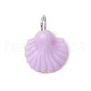 Shell Shape Plastic Pendants PALLOY-JF03734-3