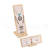 Bamboo Wood Jewelry Collection Necklace Display Stand ODIS-WH0005-06-7