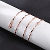 Brassl Twisted Bar Link Chain Necklaces for Men Women NJEW-G160-15RG-2