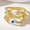 3Pcs Brass Beaded Rings Sets for Unisex WS6814-4