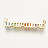 Brass Micro Pave Cubic Zirconia Pendants ZIRC-S061-63G-2
