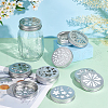 AHADERMAKER 32Pcs 4 Styles Aluminium Hollow Candle Lids FIND-GA0003-32-4