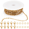 SUNNYCLUE 10M 304 Stainless Steel Textured Cable Chains FIND-SC0012-51G-1
