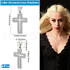 Beebeecraft 6Pcs Cross Brass Micro Pave Clear Cubic Zirconia Pendants KK-BBC0016-27-2