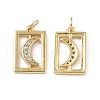 Brass Micro Pave Clear Cubic Zirconia Pendants KK-E068-VF316-1