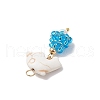 5Pcs Marine Organism Glass Pendants PALLOY-MZ00700-5