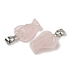 Natural Rose Quartz Pendants G-B127-10P-14-3