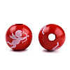 Spray Painted Wood Beads WOOD-N015-01-10-1