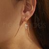 Fashionable Cross Brass Hoop Earrings WA8660-3