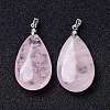 Natural Rose Quartz Pendants X-G-D084-01P-B15-6