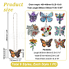 AHADERMAKER 9 Sets 9 Styles Colorful Butterfly Faith Jesus Cross Acrylic Pendant Decoration AJEW-GA0006-44-2