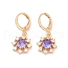 Brass Micro Pave Cubic Zirconia Leverback Earrings EJEW-K300-06G-4