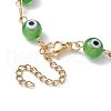Lampwork Evil Eye Link Chain Bracelets BJEW-JB10045-05-4