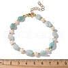 Natural Amazonite Beaded Bracelets BJEW-JB05265-03-8