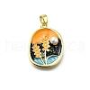 Brass Enamel Pendants KK-K400-24G-1