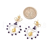Glass Seed Beads Dangle Stud Earrings EJEW-MZ00396-4
