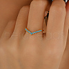 925 Sterling Silver Pave Cubic Zirconia V-shaped Finger Rings for Women DZ3056-3-7