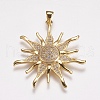 Brass Micro Pave Cubic Zirconia Pendants X-ZIRC-E143-57G-1
