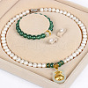 Mother's Day Jewellery Natural Freshwater Pearl Chrysoprase Beaded Necklace & Bracelets & Earrings Sets for Women WGE4EAE-24-1