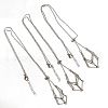 3Pcs 304 Stainless Steel Bar Link Chains Macrame Pouch Empty Stone Holder for Pendant Necklaces Making NJEW-AB00028-1