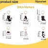Alloy Enamel Cat Pendant Locking Stitch Markers HJEW-SW00038-2