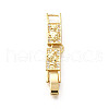 Brass Micro Pave Clear Cubic Zirconia Fold Over Clasps KK-R222-03G-1