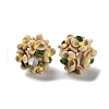 Luminous Polymer Clay Rhinestone Floral Ball Beads CLAY-U002-01A-4