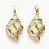 Brass Micro Pave Cubic Zirconia Pendants ZIRC-T012-30G-1