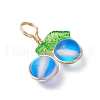 Frosted Dyed Synthetic Moonstone Cherry Pendants PALLOY-JF03473-4
