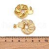 Flower Brass Micro Pave Cubic Zirconia Stud Earrings EJEW-R025-07G-5
