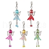 Trumpet Flower Angel Acrylic & Glass Pearl Pendant Decorations HJEW-JM03329-03-2
