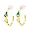 Real 18K Gold Plated Brass Ring Stud Earrings EJEW-L270-10G-2