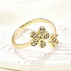 Brass Micro Pave Clear Cubic Zirconia Cuff Rings for Women RJEW-H247-20G-2