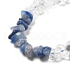 Natural Quartz Crystal & Blue Aventurine(Dyed & Heated) Beads Strands G-L610-A28-01-4