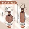  6Pcs 2 Style Imitation Leather & Walnut Wood Keychain KEYC-NB0001-47-2