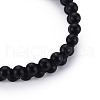 Round Frosted Glass Braided Bead Bracelet for Men Women BJEW-S145-003-2